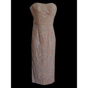 Dress The Population Glamorous Claire Sequin Strapless Feminine Shimmer S Midi